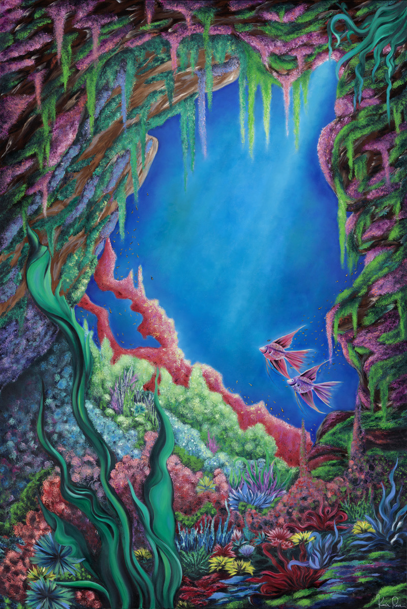 Under the Sea — a lit cave mouth beneath the water